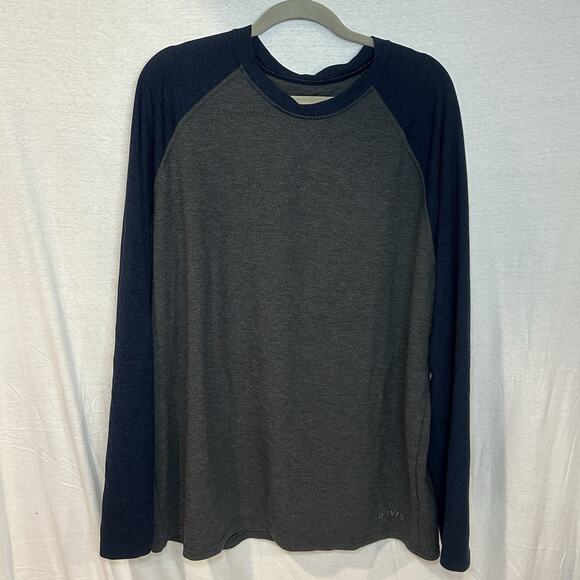 Orvis Raglan Mens Sz XL Long Sleeve Pullover Jersey Classic Colorblock - Picture 1 of 8
